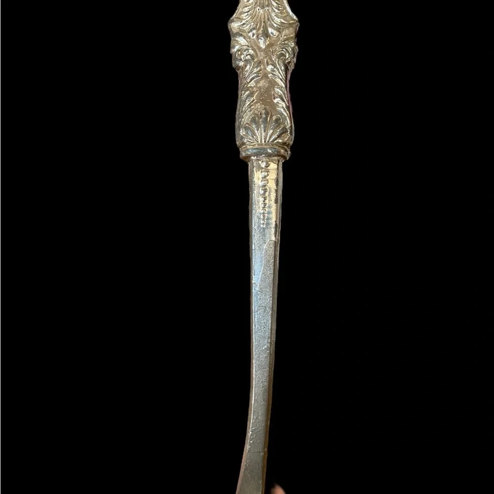 Antique Ornate Silverplate Ladle - Art Nouveau Floral Handle